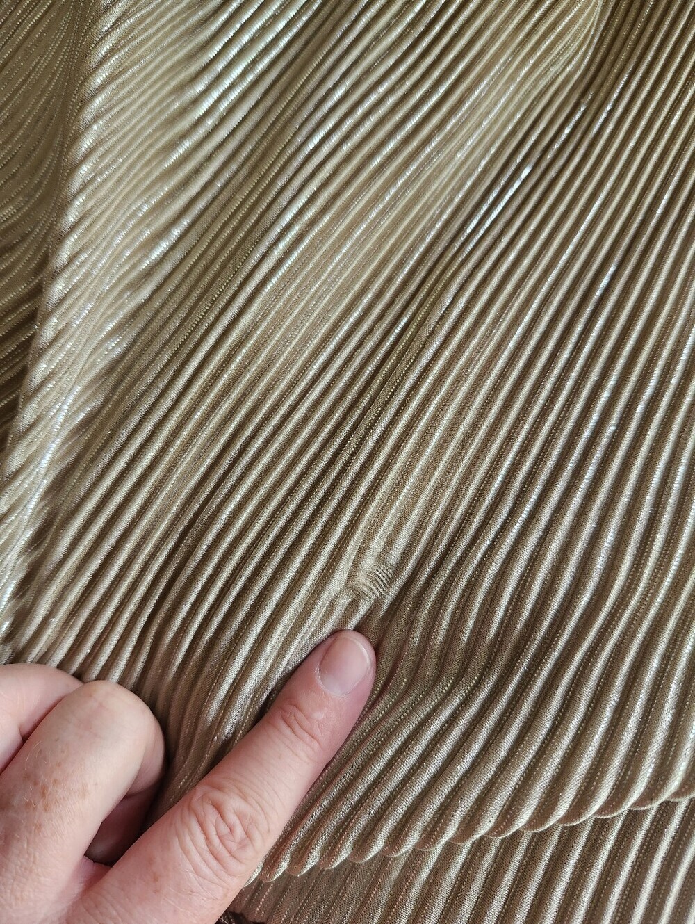 NWT Baltic Born *With Minor Flaw* Metallic Golden Pleated V Neck Maxi Dress - Picture 7 of 8